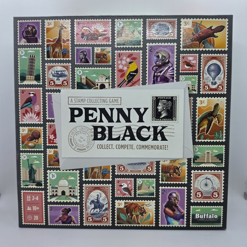 Penny Black Board Game - Buffalo Games Stamp Collecting Strategy - New Sealed